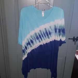 Tie-dye v-neck tee shirt